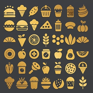 Food silhouette food icon food element 3d model