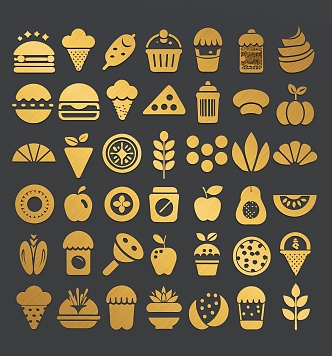 Food silhouette food icon food element 3d model