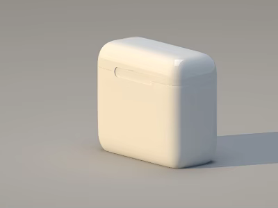 White Wireless Earbuds Charging Case With Sleek Modern Portable Smooth Surface Design 3d model