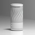 Modern Minimalist Cup With Wavy Texture Light Gray Finish And Round Base Detail