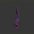 Unique Weapon With Sharp Curved Blade Colorful Hilt And Intricate Decorative Patterns