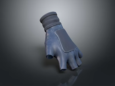 Dark Leather Glove With Padded Palm In Modern Detailed 3D Render Design 3d model
