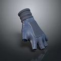 Dark Leather Glove With Padded Palm In Modern Detailed 3D Render Design