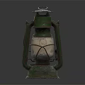 Vintage Kerosene Lantern Green Rustic Design With Weathered Finish Classic Style Home Decor Accent