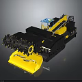 Heavy Duty Mining Excavator With Black Yellow Body Crawler Tracks And Cutting Head