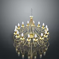 Modern Golden Chandelier Interior Design With Decorative Bulbs And Elegant Style
