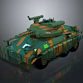 Military Armored Vehicle With Camouflage Paint And Top Mounted Weapon System