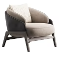 Modern Vintage Patterned Fabric Upholstered Leisure Chair With Sturdy Solid Wood Legs For Living Room
