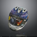 Cosmic Themed Astronaut Helmet Featuring Starry Galaxy Design And Reflective Finish