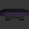 Modern Sports Skateboard With Sleek Design And Blue Purple Neon Lights