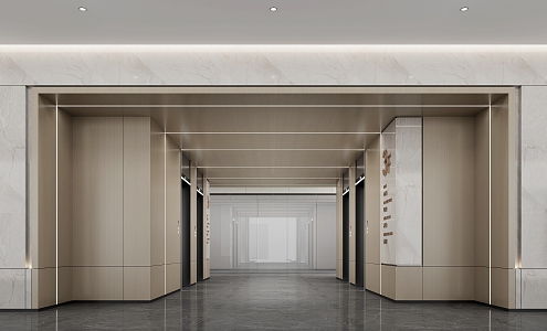 Elevator hall 3d model