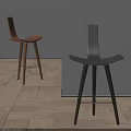 Modern Leisure Chairs With Wooden Metal Frames On Light Wooden Floor And White Wall