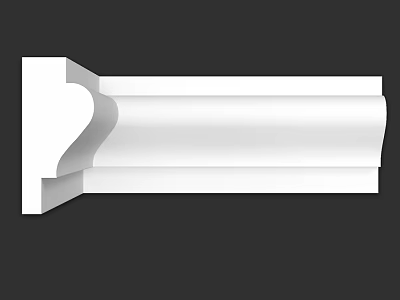 White Architectural Decorative Component Featuring Smooth Curved Profile For Interior Trim Design 3d model