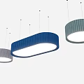 Modern Pendant Lights With Rectangular And Circular Shapes In Blue And Gray Tones 3d model