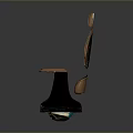 Modern Unique Copper Chair With Green Accents Curved Armrests And Streamlined Backrest