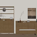 Modern Middle Style Shoe Cabinet 3d model