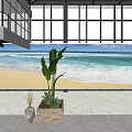 Modern 4S Dealership Showroom With White Cars Green Decor And Indoor Plants