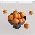 Ceramic Bowl Filled With Fresh Orange Fruits And Scattered Around On Light Background