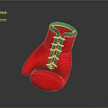 Red Boxing Glove With Black Trim And White Laces For Daily Use