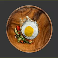Delicious Grilled Meat Rice Bowl With Fried Egg And Fresh Vegetable Salad