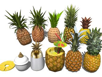 Modern Pineapple 3d model