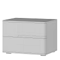 Modern Light Gray TV Stand Set With Multiple Drawers And Dark Brown Handles 3d model
