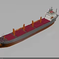 Modern Bulk Cargo Ship Water Transport with Open Deck Holds and Upper Superstructure Design 3d model