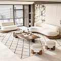 Modern sofa coffee table combination 3d model