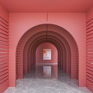 Modern Art Museum aisle 3d model