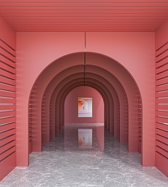 Modern Art Museum aisle 3d model