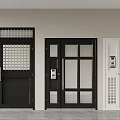 Black and White Swing Doors with Glass Grilles and Access Control Devices