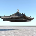 Traditional Chinese Roof Structure With Curved Eaves And Gray Tile Architectural Design