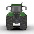 Green John Deere Tractor With Large Tires And Yellow Rims Cab Design Features