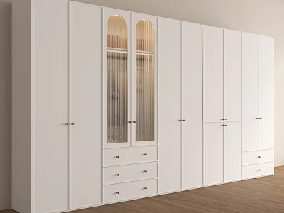 French Wardrobe Wood High Cabinet Non-Corner Swing Door