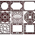 New Chinese Style Flower Lattice Window Carved Hollow Carved Window Corner Carved Gypsum Line Carved Window Pattern Carved 3d model