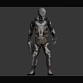 Smart Machine Featuring Futuristic Metallic Armor And Humanoid Standing Posture 3d model