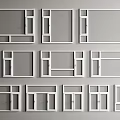 Various White Frame Window And Door Designs Arranged In Three Rows 3d model