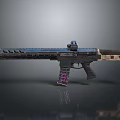 Modern Tactical Assault Rifle With Scope Rail System And Grip Texture