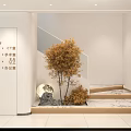Hospital Outpatient Clinic 2F Interior With Department Signs And Landscaping