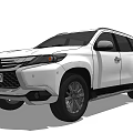 White Mitsubishi SUV With Stylish Front Grille And Alloy Wheels Design
