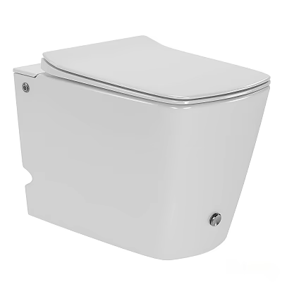 Modern White Wall Hung Toilet Design With Sleek Finish And Contemporary Bathroom Style 3d model