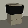 Modern Side Table With Square Tray Top And Black Beige Drawers 3d model