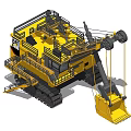 Yellow Large Heavy Duty Construction Vehicle With Tracks And Bucket