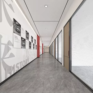 Modern Cultural Office Corridor 3d model