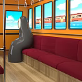 Colorful Beachside Dining Car With White Picket Fence Suitcase Plant And Waves