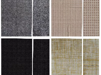 Various Colored Square Rugs With Different Textured Patterns For Modern Home Decor 3d model