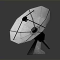 Metallic Satellite Dish Antenna With Support Structure And Communication Signal Receiver