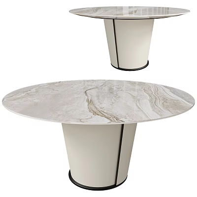 Modern dining table marble round table 3d model Modern dining table marble round table 3d model