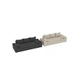 Modern Sectional Sofa With Dark Gray And Beige Upholstery And Decorative Throw Pillows