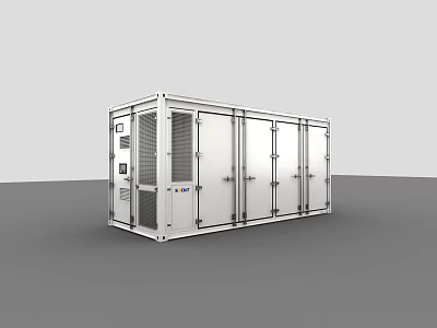 White Container Style Roadside Facilities With Multiple Doors And Control Panels 3d model